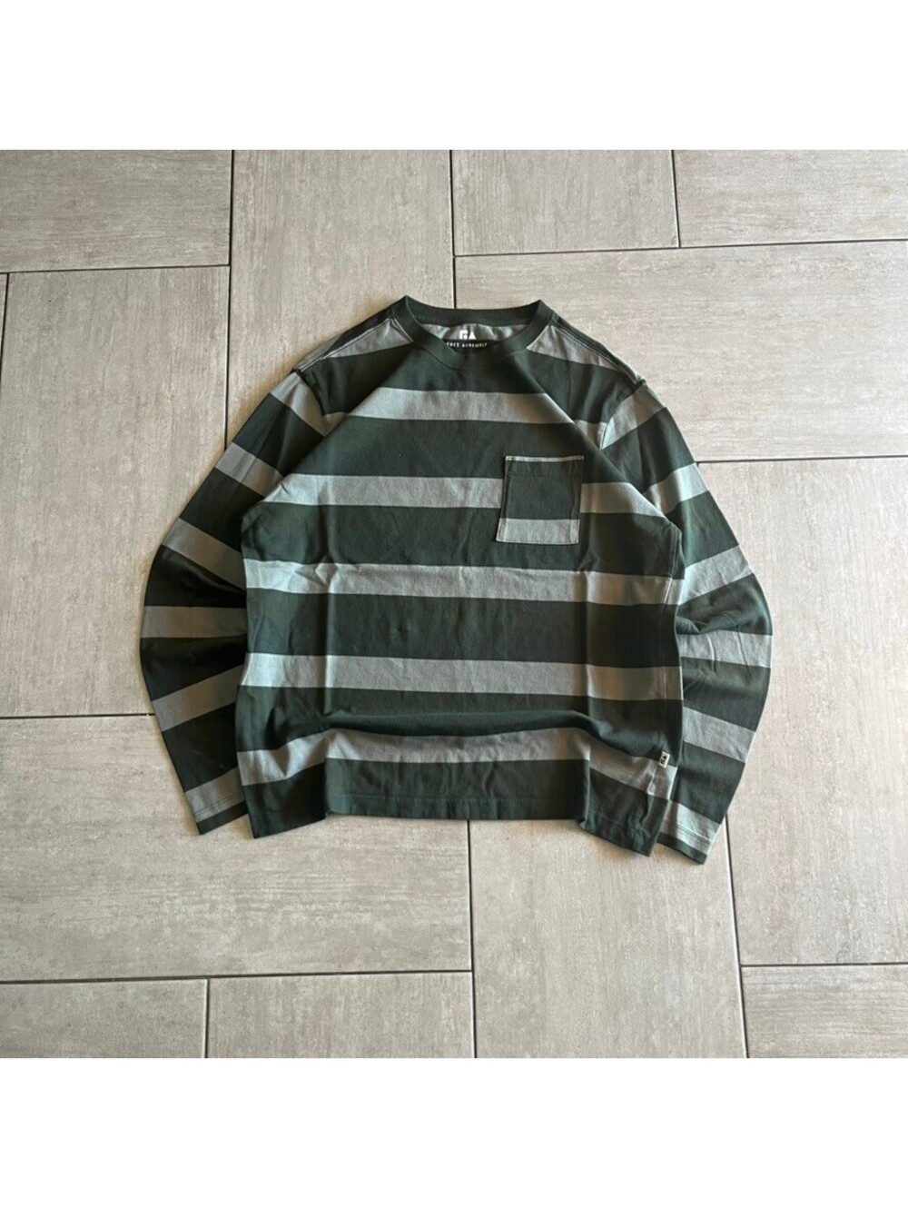 Free Assembly Striped Long Sleeve Shirt Large Casual Style